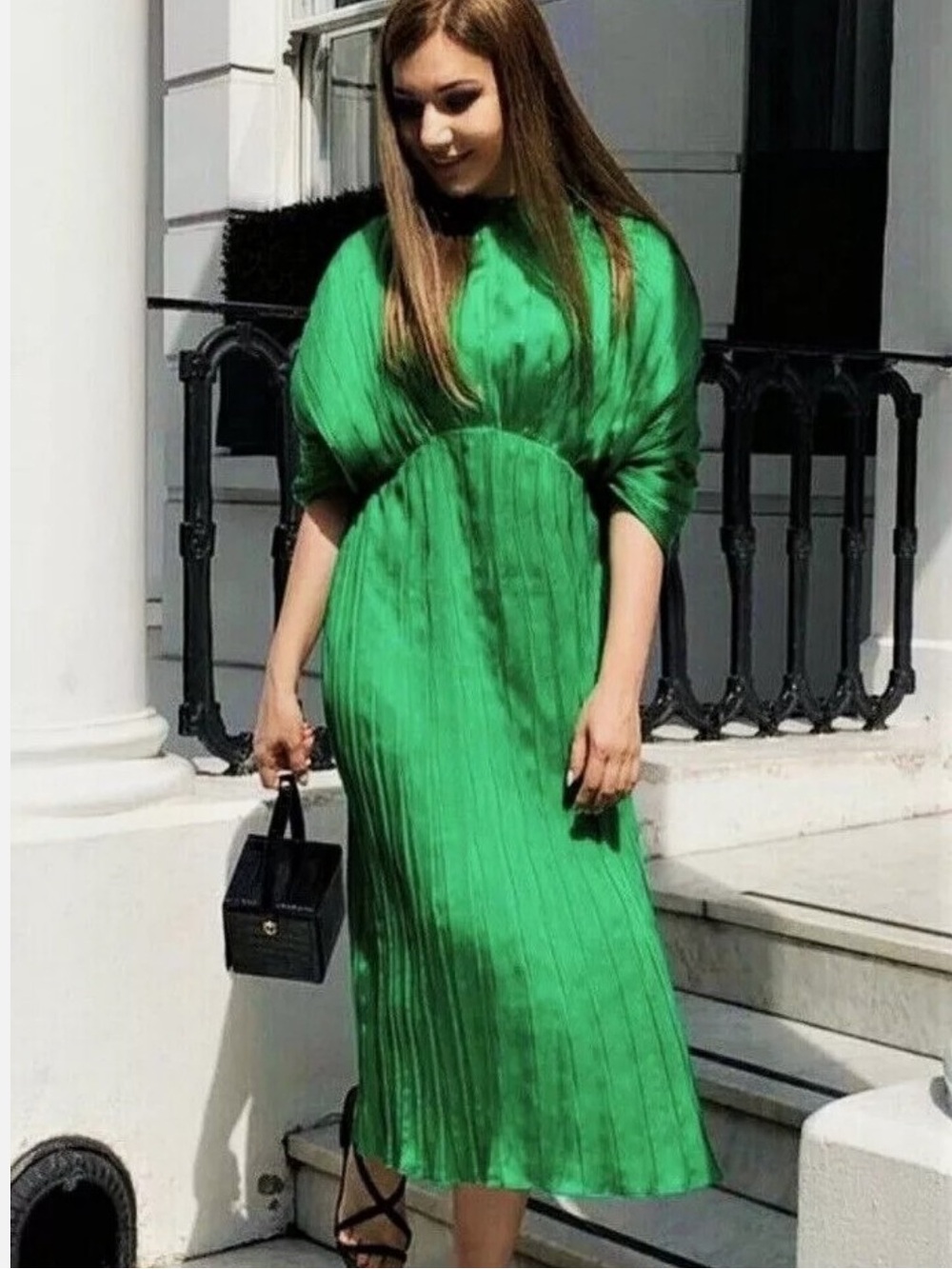 Zara RARE Infamous Green Dress Size Medium - Picture 11 of 16